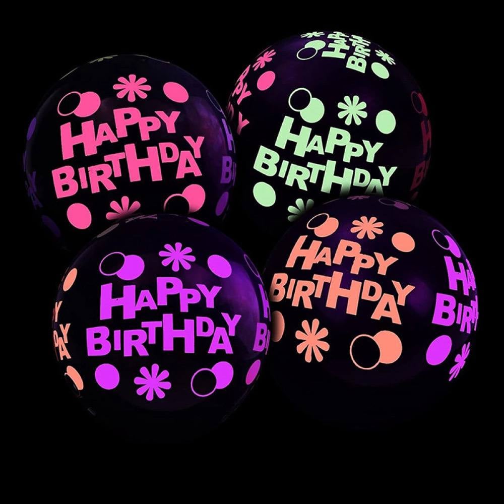 Флуоресцентный воздушный шар Happy Birthday.