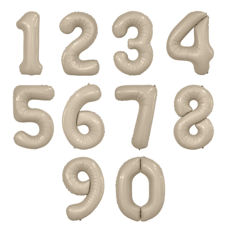 Воздушный шар Цифра (бежевый), 106 см